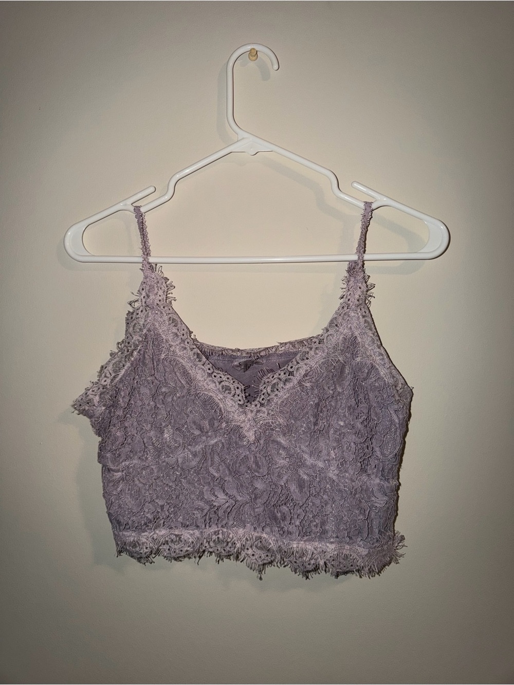 Lace Cropped Top in Lavender